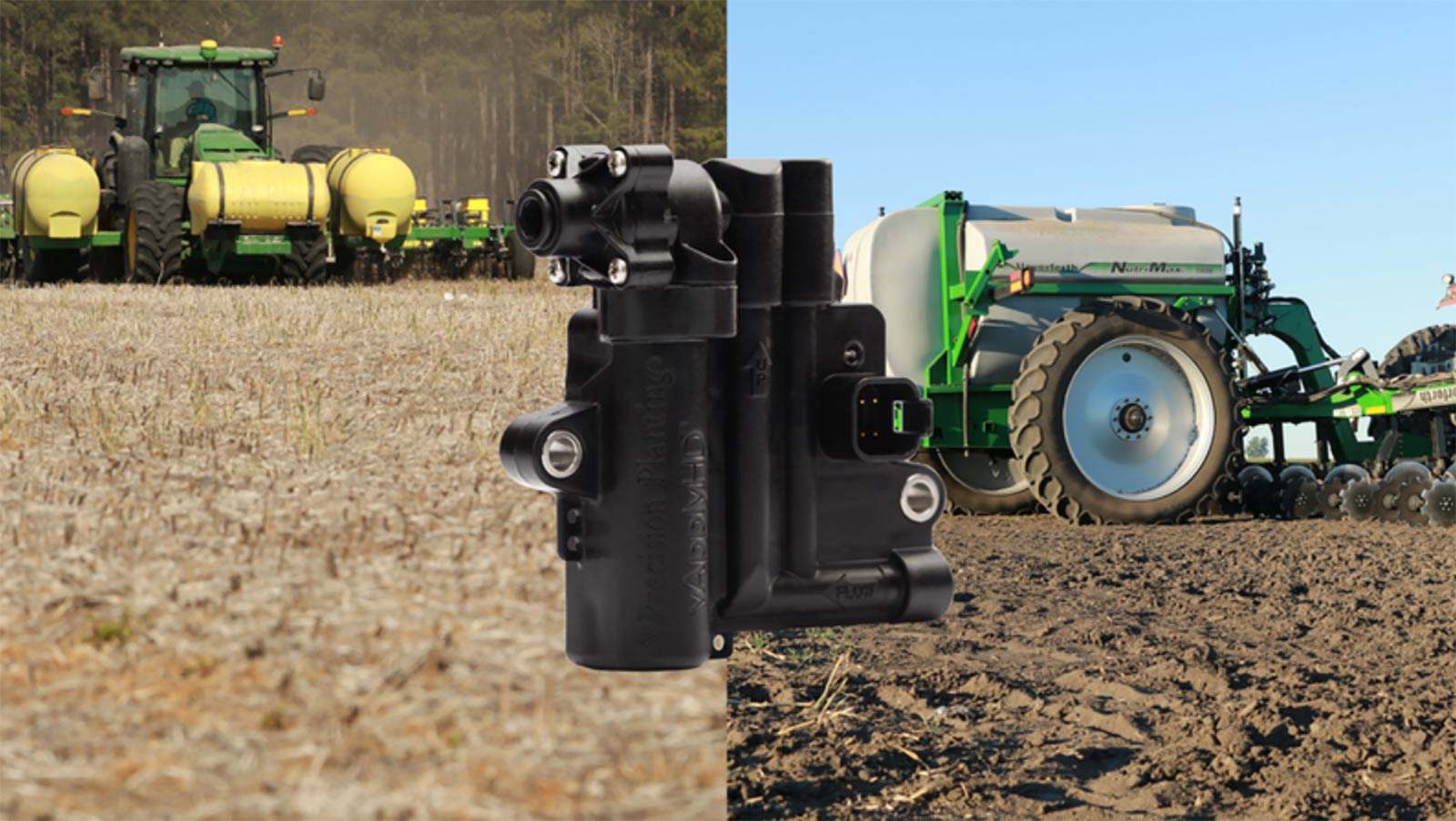 Precision Planting V Apply H D module shown with a planter and a liquid nitrogen applicator