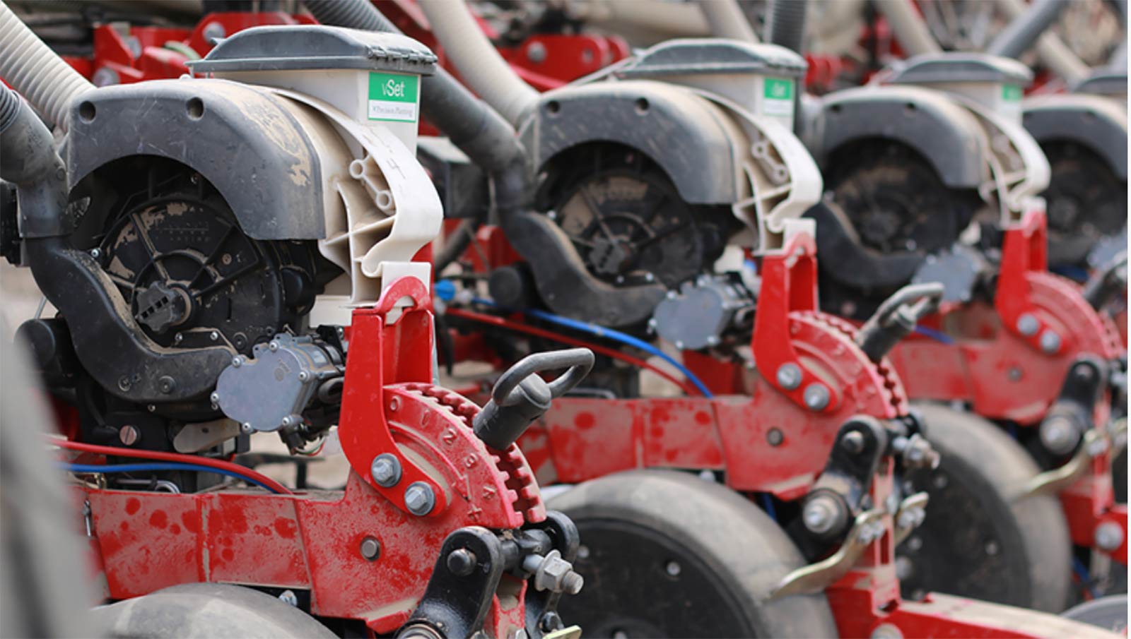 view of a planter with Precision Planting V Set meters