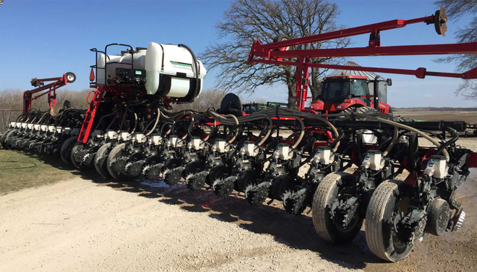 the back side of a planter equipped with Planters Precision Ready Row Units