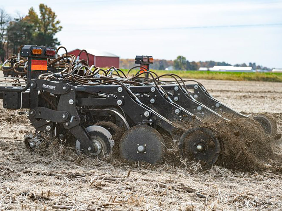 Harvest International LaserTill1 strip-till tool in action