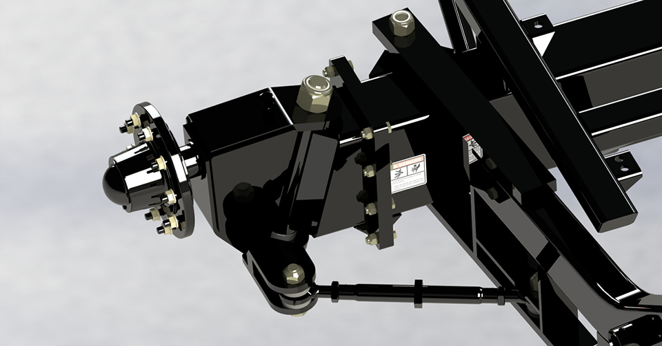 durability of design and heavy duty tie-rods connect the frame to the steerable axle