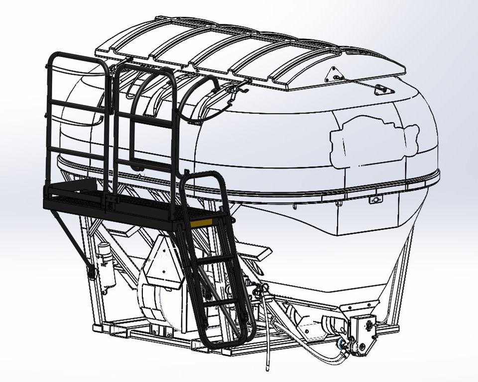 ladder shown attached to the tank